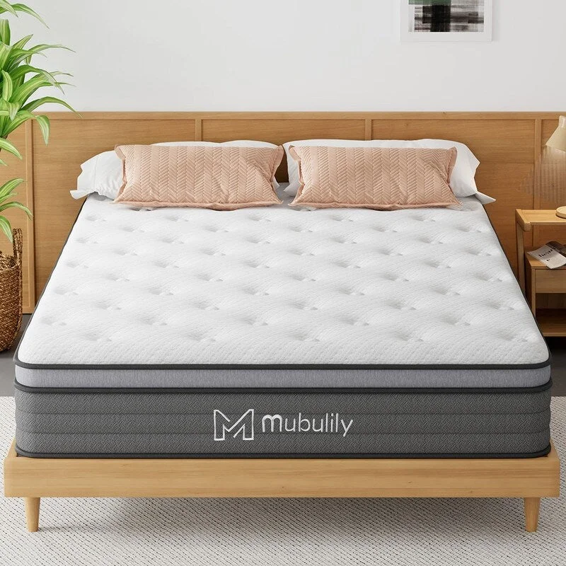 8 in Hybrid Mattress in a Box, Gel Memory Foam, Motion Isolating Individually Pocketed Coils, Medium Firm