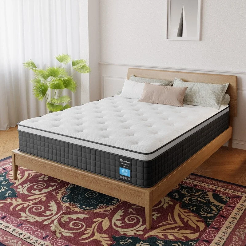 8 in Hybrid Mattress in a Box with Gel Memory Foam, Back Pain Relief & Cooling, Medium Firm Support, Queen Size Mattress