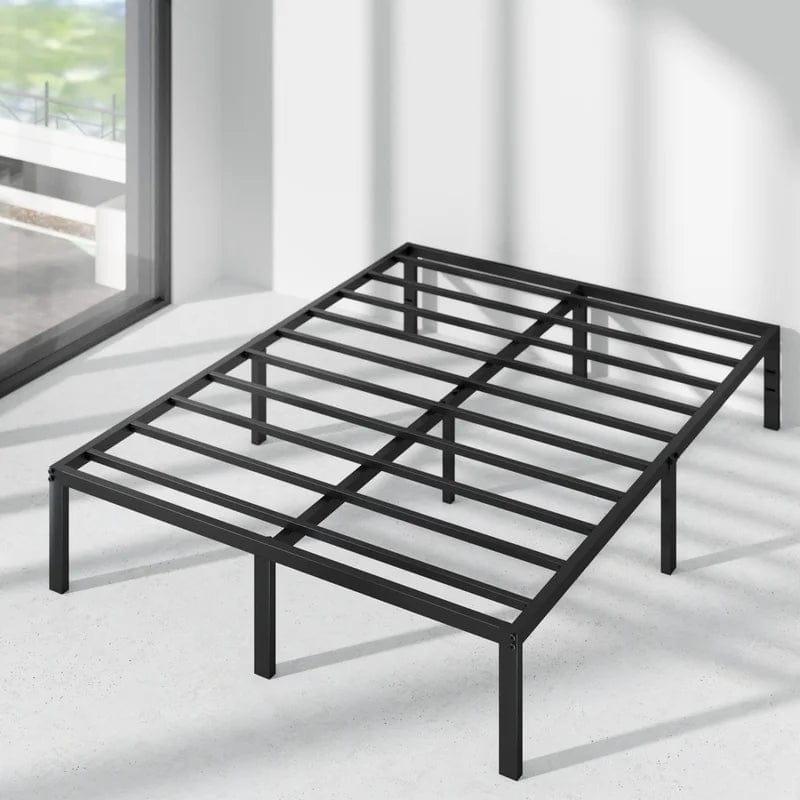 Barbieri Minimal Black Bed Frame With Square Feet