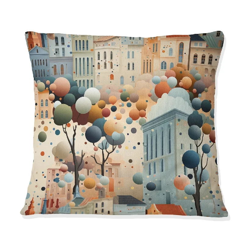 Designart "Architectural Splendor Polka Dots Pattern II" Polka Dots Printed Throw Pillow