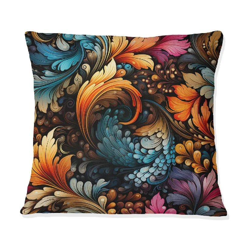 Designart "Artistic Expression Paisley Pattern I" Paisley Printed Throw Pillow