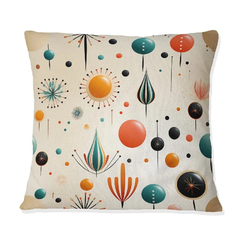 Designart "Atomic Retro Revival" Midcentury Printed Throw Pillow