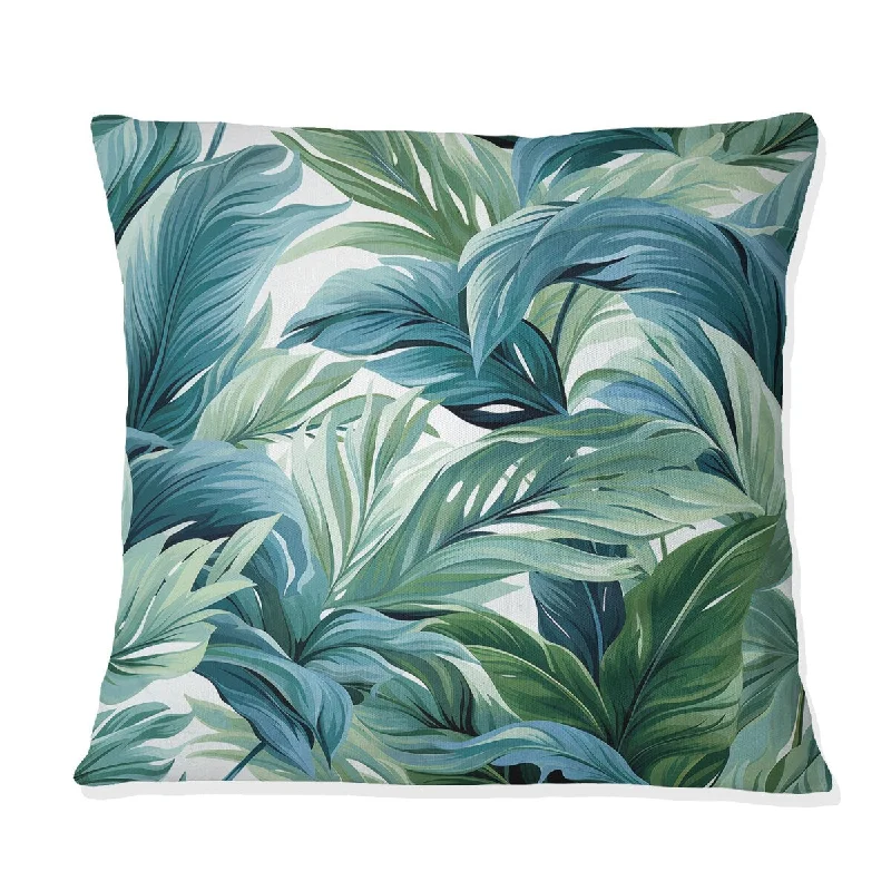 Designart "Azure Breeze Tropical Pattern" Tropical Printed Throw Pillow