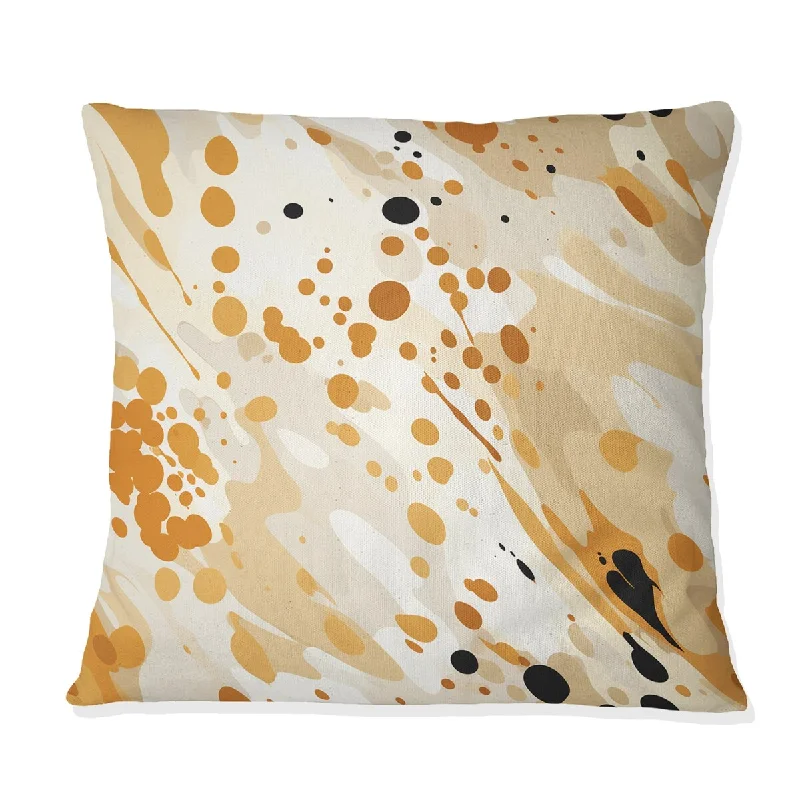 Designart "Beige Sphinx Spots" Abstract Printed Throw Pillow