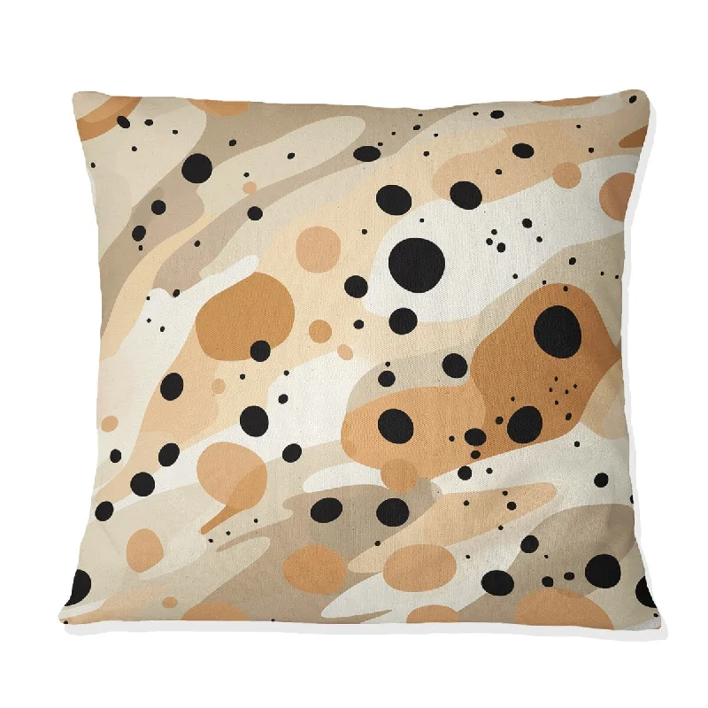 Designart "Beige Sphinx Spots I" Abstract Printed Throw Pillow