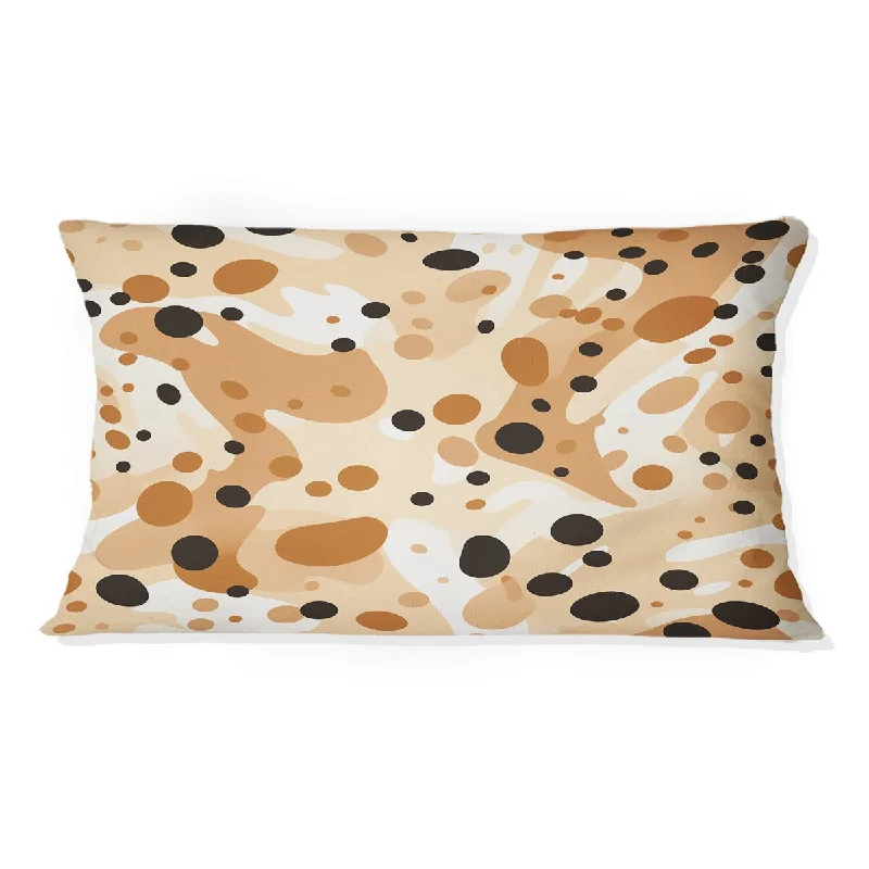 Designart "Beige Sphinx Spots III" Abstract Printed Throw Pillow