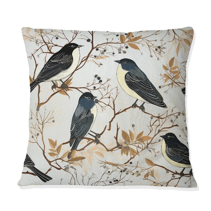 Designart "Bird Tapestry Symphony" Animal Printed Throw Pillow