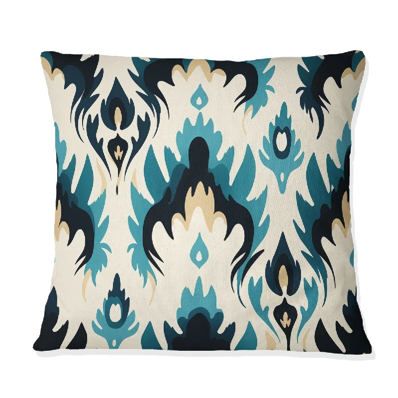 Designart "Black Urban Industrial Ikat Symphony" Ikat Printed Throw Pillow