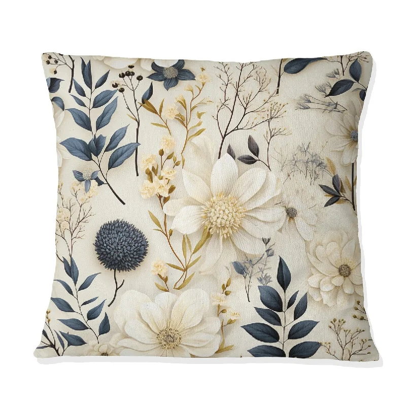 Designart "Botanical Sketches Ii" Plants Printed Throw Pillow