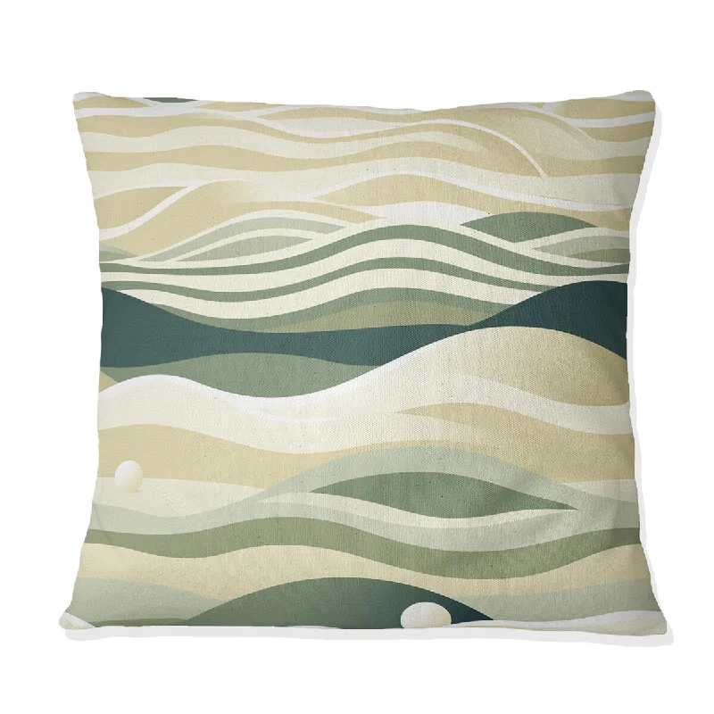 Designart "Coastal Simplicity III" Striped Printed Throw Pillow