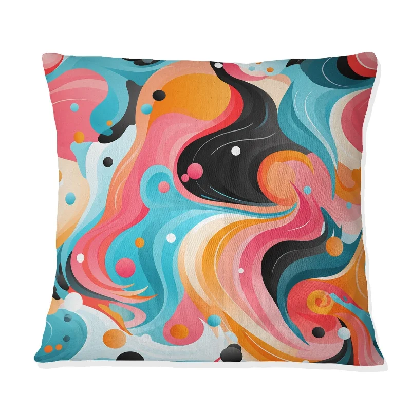 Designart "Colorful Popart Sculpted Mirage II" Abstract Printed Throw Pillow