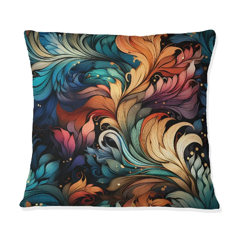 Designart "Contemporary Fusion Paisley Pattern" Paisley Printed Throw Pillow