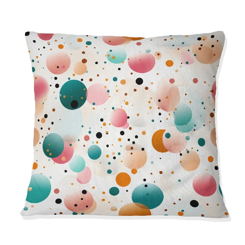 Designart "Delight Polka Dots Pattern I" Polka Dots Printed Throw Pillow