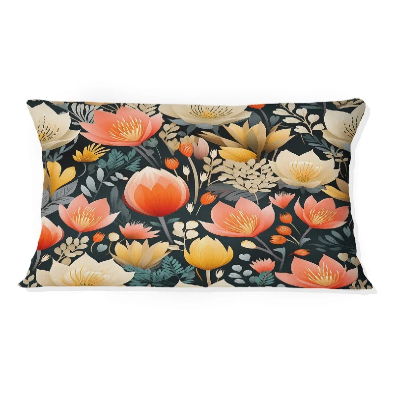 Designart "Divine Dreams Floral Pattern VIII" Floral Printed Throw Pillow