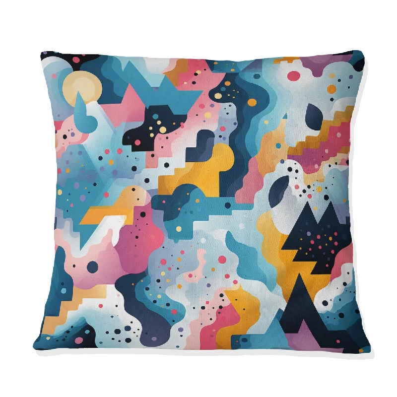 Designart "Dot And Wave Dance Harmony" Geometric Printed Throw Pillow