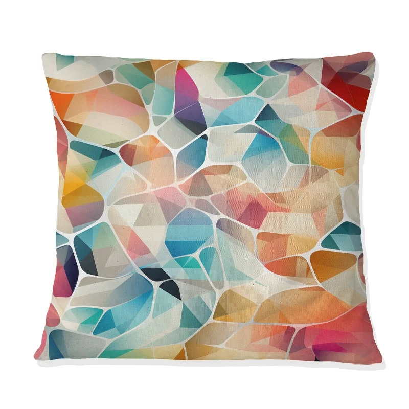 Designart "Dreamlike Multicolor Mosaic I" Geometric Printed Throw Pillow