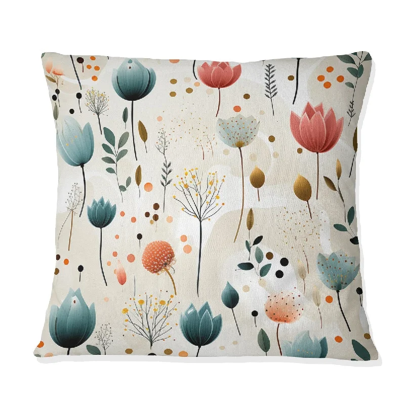 Designart "Enchanted Gardens Polka Dots Pattern I" Polka Dots Printed Throw Pillow