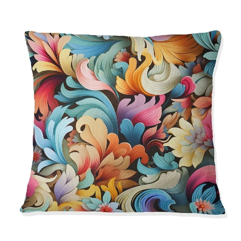 Designart "Enchanted Paisleys Emb" Paisley Printed Throw Pillow