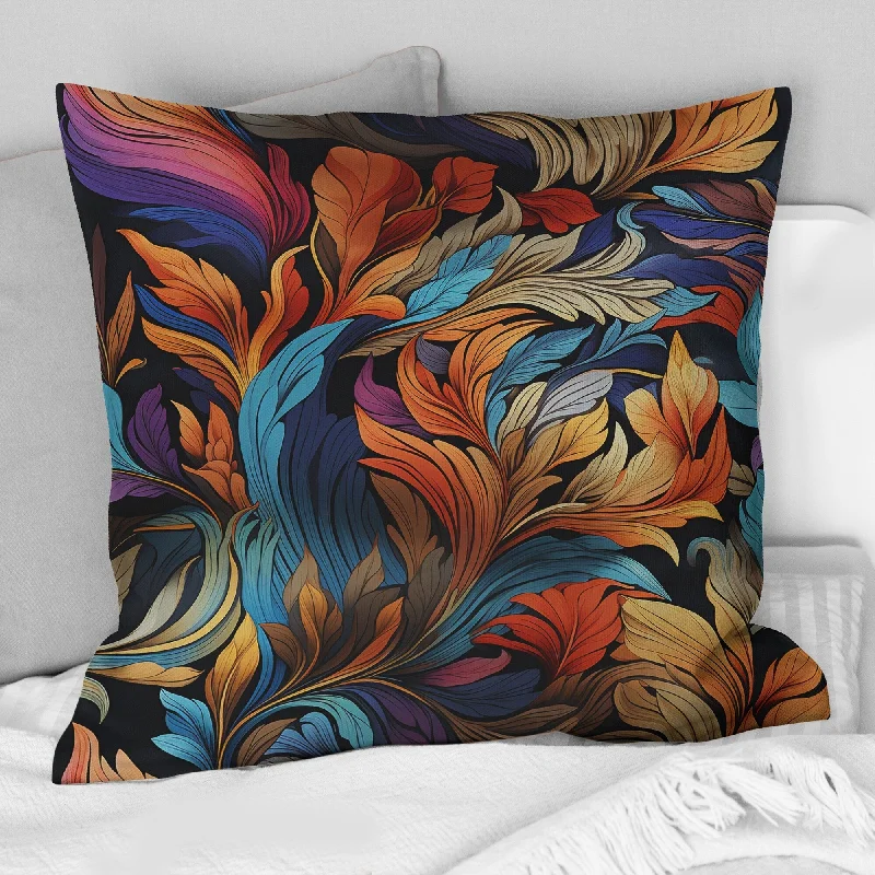 Designart "Enigma Feather Boho Pattern" Boho Printed Throw Pillow