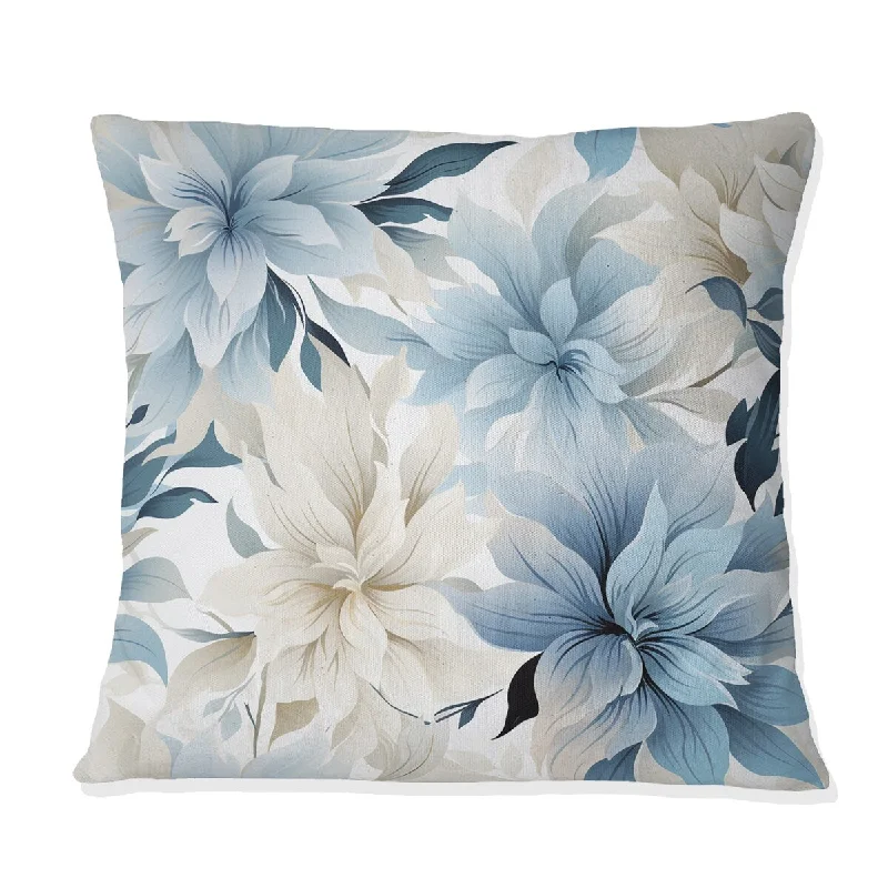 Designart "Ethereal Neutrals I" Floral Printed Throw Pillow