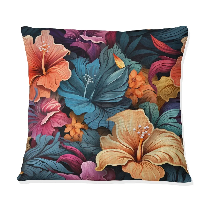 Designart "Ethereal Tropics Tropical Pattern" Tropical Printed Throw Pillow