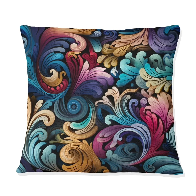 Designart "Futuristic Fusion Paisley Pattern" Paisley Printed Throw Pillow