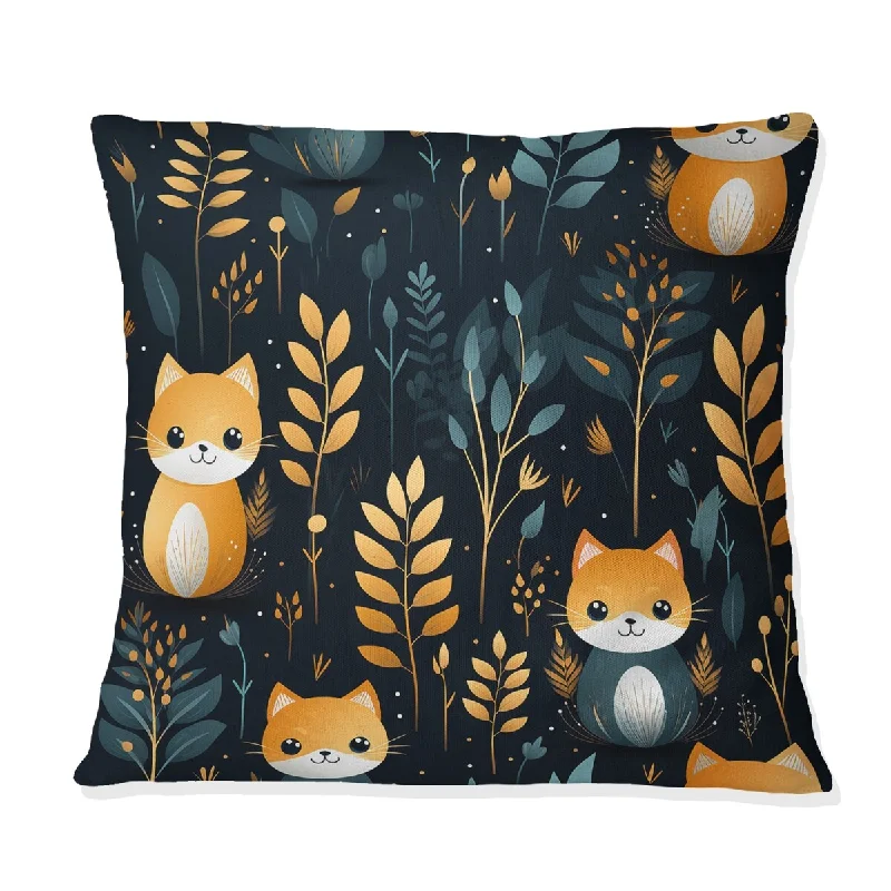 Designart "Ginger Kittens Galore I" Animal Printed Throw Pillow