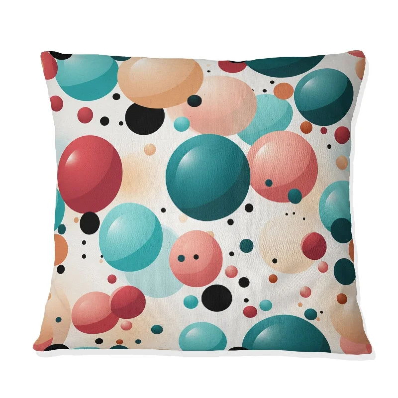 Designart "Gingham Charm Polka Dots Pattern" Polka Dots Printed Throw Pillow