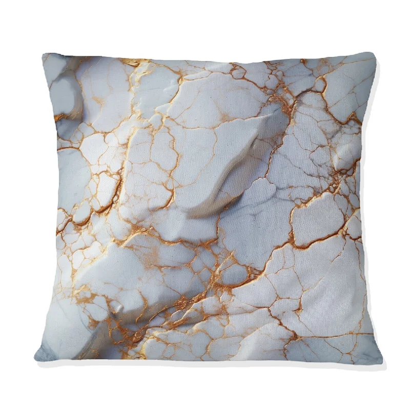 Designart "Gold Timeless Marble Classic Delights I" Marble Printed Throw Pillow