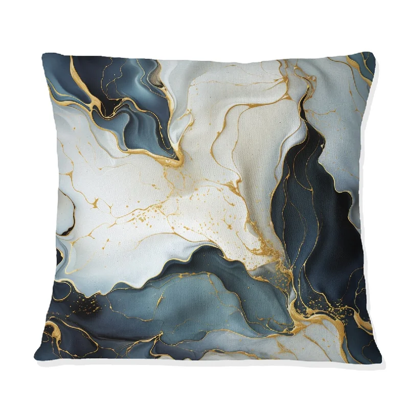 Designart "Gold Timeless Marble Classic Delights II" Marble Printed Throw Pillow