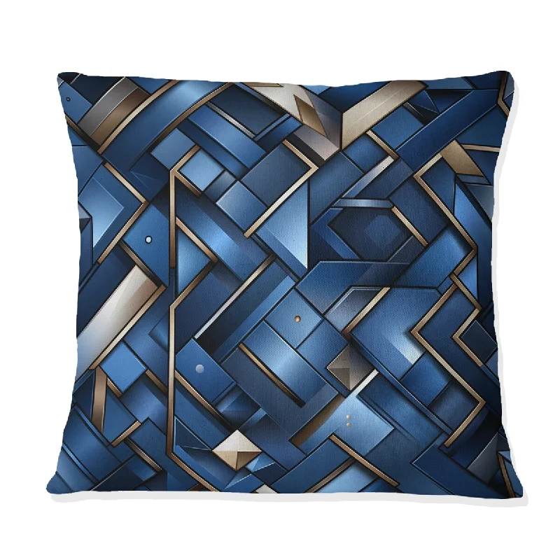 Designart "Industrial Cobalt Tessellations Geometric" Geometric Printed Throw Pillow