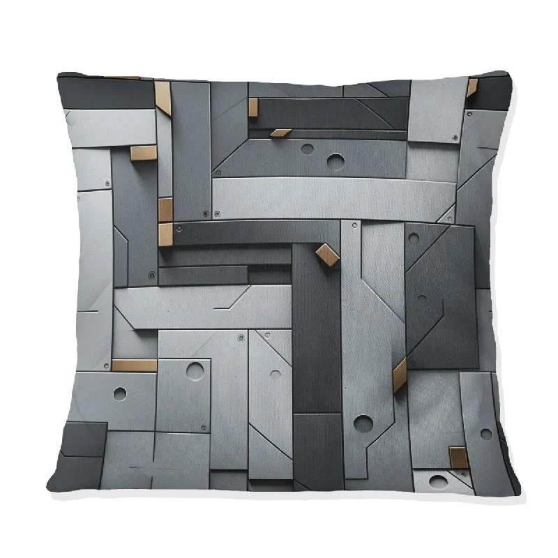 Designart "Industrial Concrete II" Geometric Printed Throw Pillow