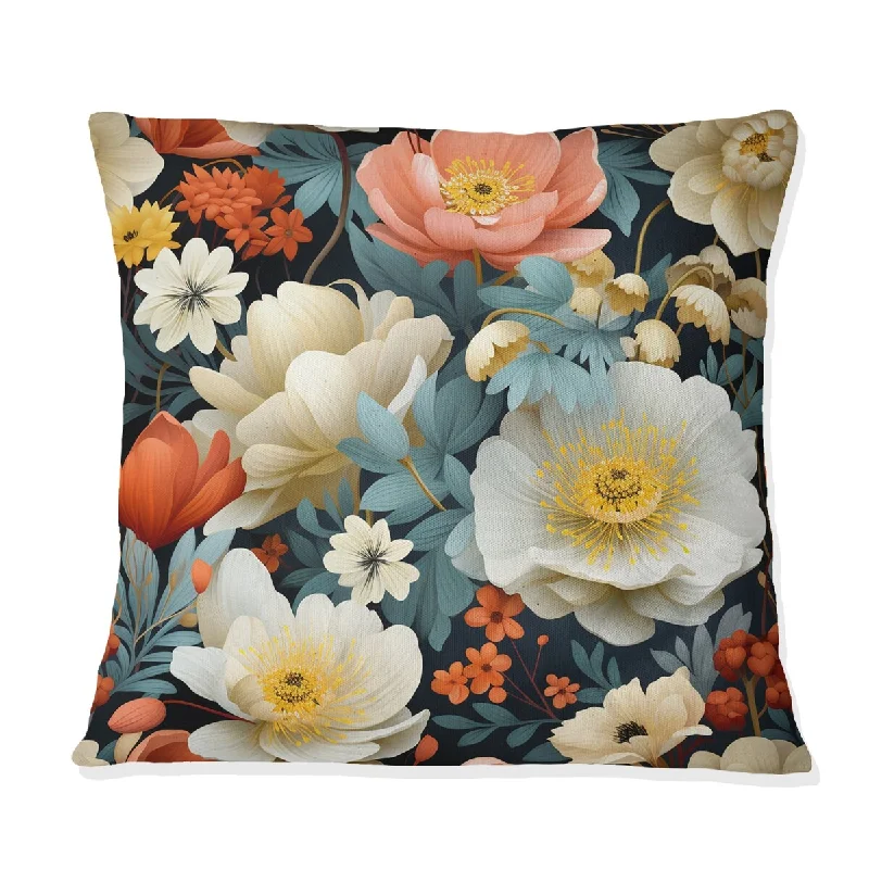 Designart "Japan Ikebana Flower Arrangement" Floral Printed Throw Pillow