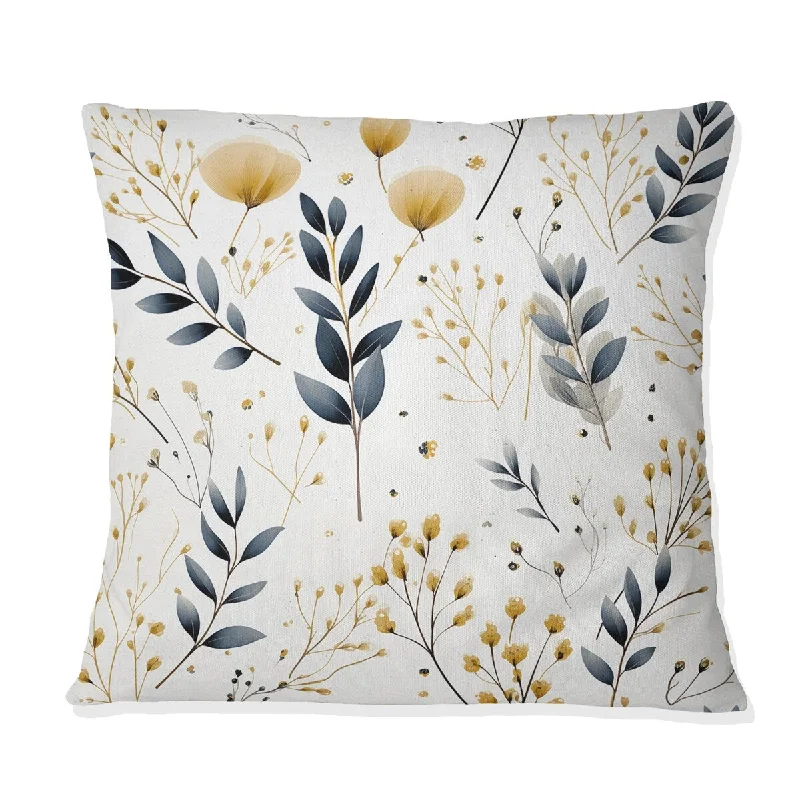 Designart "Minimalist Leaves IV" Plants Printed Throw Pillow