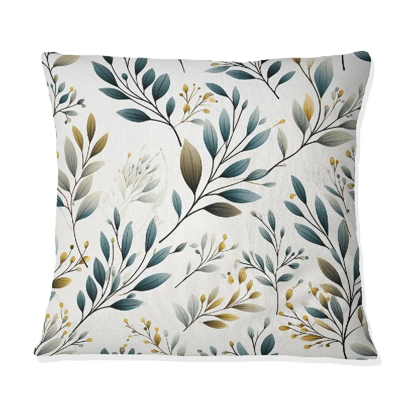 Designart "Minimalist Leaves V" Plants Printed Throw Pillow