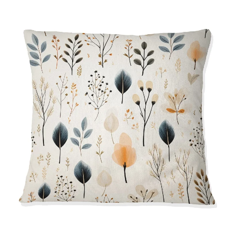 Designart "Minimalist Nature II" Plants Printed Throw Pillow