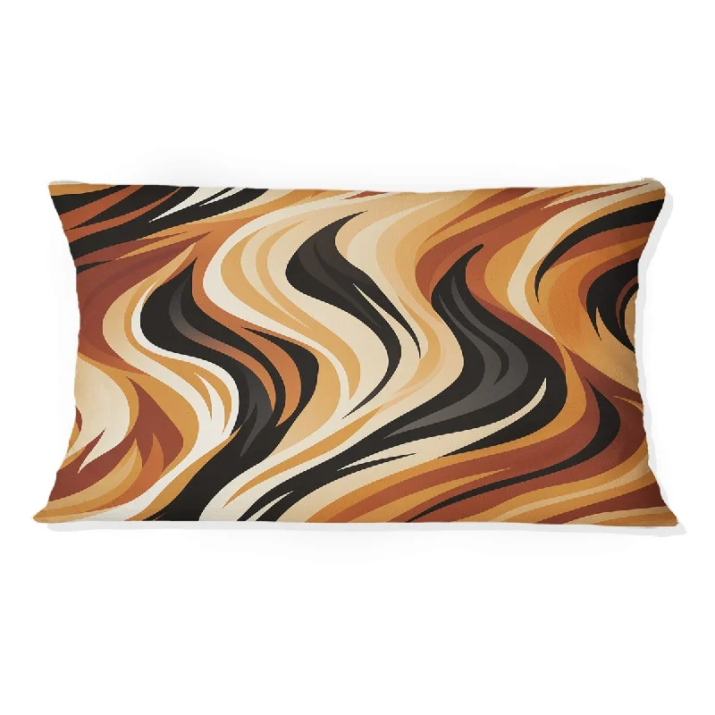 Designart "Mocha Zebra Stripes Striped Pattern" Abstract Printed Throw Pillow