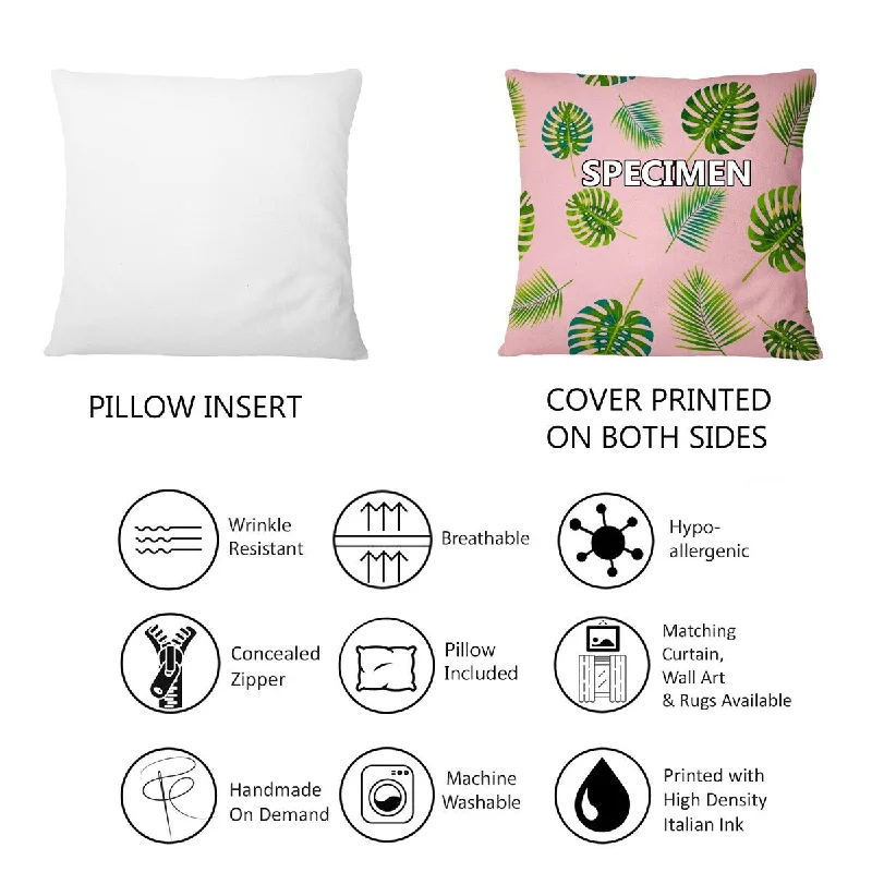 Designart "Mod Botanicals I" Midcentury Printed Throw Pillow