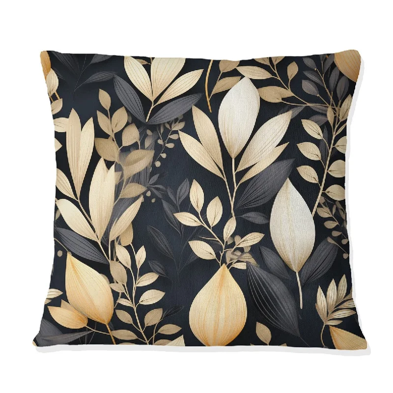 Designart "Modern Leaf Patterns IV" Plants Printed Throw Pillow