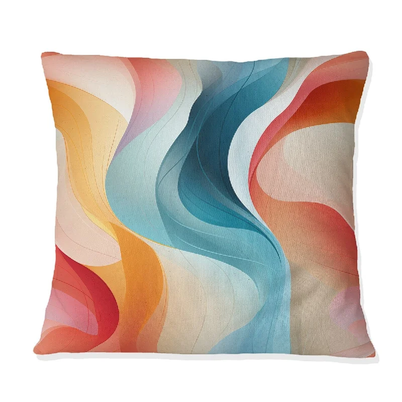 Designart "Modern Whispers II" Striped Printed Throw Pillow