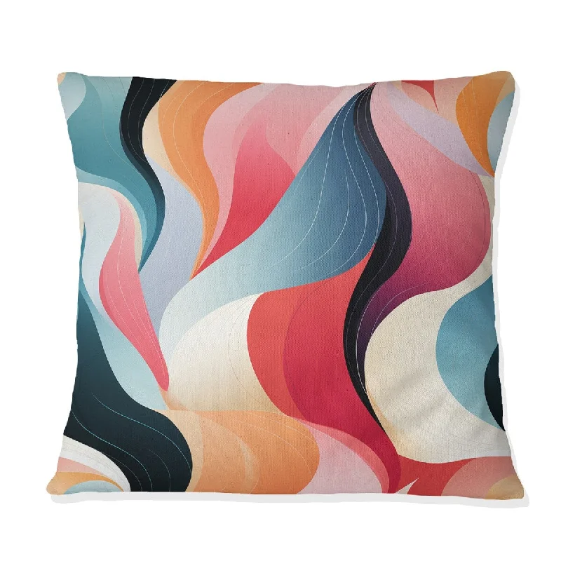 Designart "Modern Whispers III" Striped Printed Throw Pillow