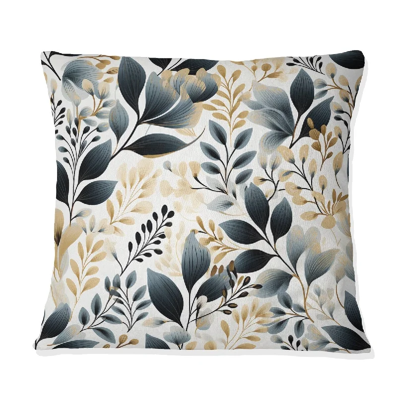 Designart "Monochrome Botany VII" Plants Printed Throw Pillow