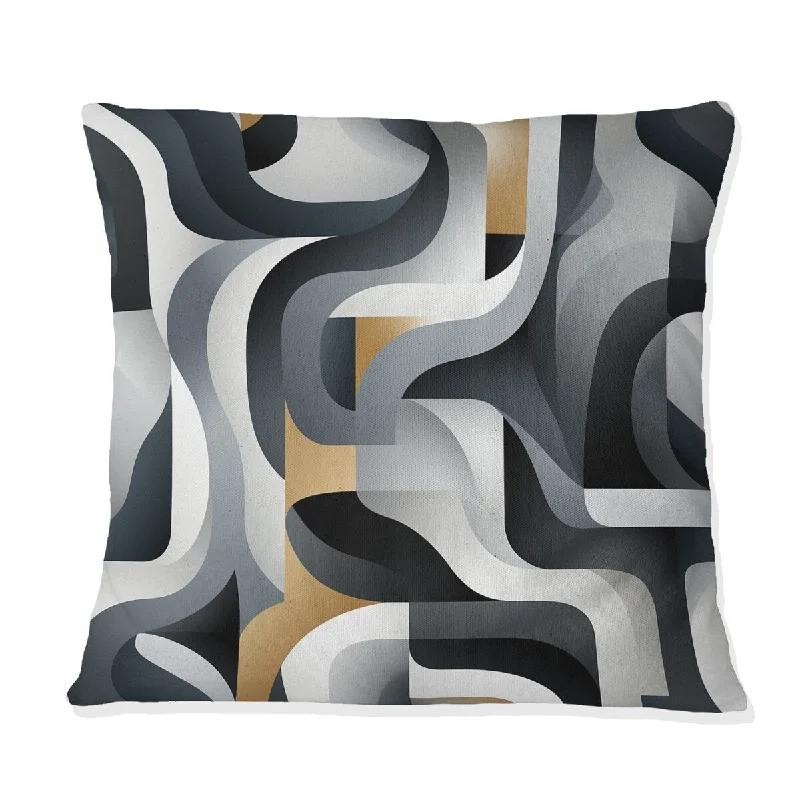 Designart "Monochrome Essence I" Geometric Printed Throw Pillow