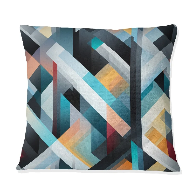 Designart "Monochrome Reflections" Geometric Printed Throw Pillow