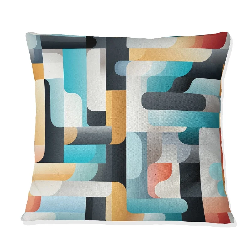 Designart "Monochrome Reflections II" Geometric Printed Throw Pillow