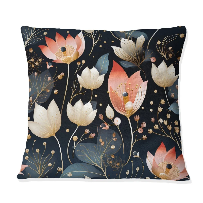 Designart "Moroccan Influence Floral Ethereal Garden III" Floral Printed Throw Pillow