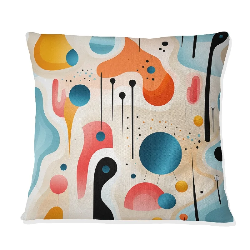 Designart "Multiclor Mid Century Geometric Pattern I" Geometric Printed Throw Pillow