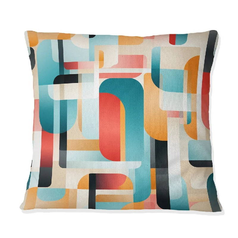 Designart "Multicolor Geometric Gridlock " Geometric Printed Throw Pillow