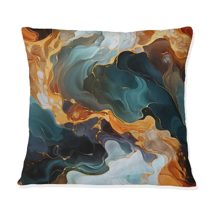 Designart "Mystic Reverie Marble Pattern" Marble Printed Throw Pillow