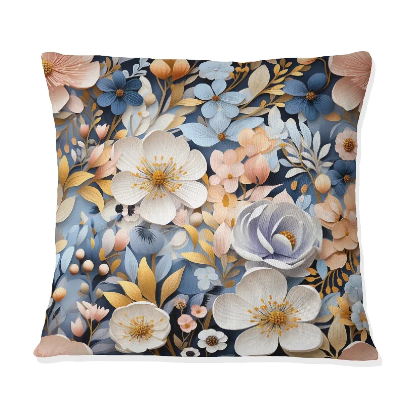 Designart "Mystical Floral Pattern" Floral Printed Throw Pillow